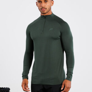 Hybrid Everyday 1/4 Zip - Olive Marl